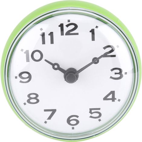Waterproof suction cup wall-mounted window mirror, shower and bath clock, bathroom accessories, green (1/5)