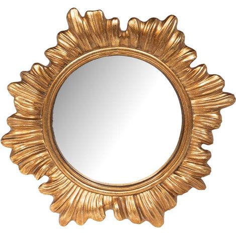 Amadeus - Miroir Solé en résine dorée patinée 20,8 cm