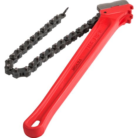 VEVOR Chiave a catena per tubi da 36 pollici, Chiave a catena per filtro dellolio per impieghi gravosi Capacita da 4-1/2 a 7-1/2 pollici, Chiave a catena da 30 pollici (760 mm) Lunghezza catena