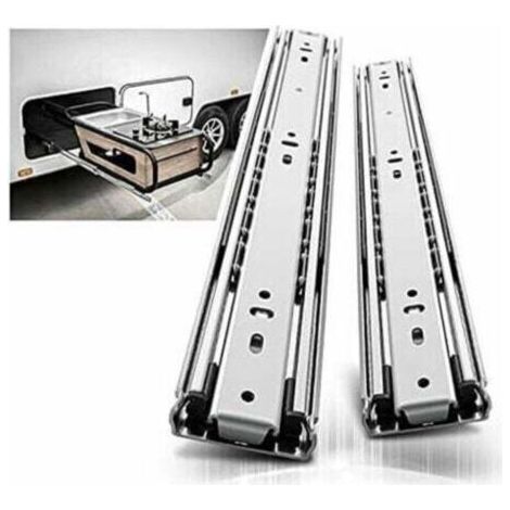 Guías para cajones de alta resistencia de 400 mm, guías de extensión total con rodamientos de bolas, capacidad de carga de 68 kg, 1 par.