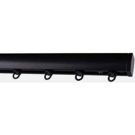 Kit rail à rideau noir 250 cm - 15x25mm -Fixation plafond - Boulet (1/3)