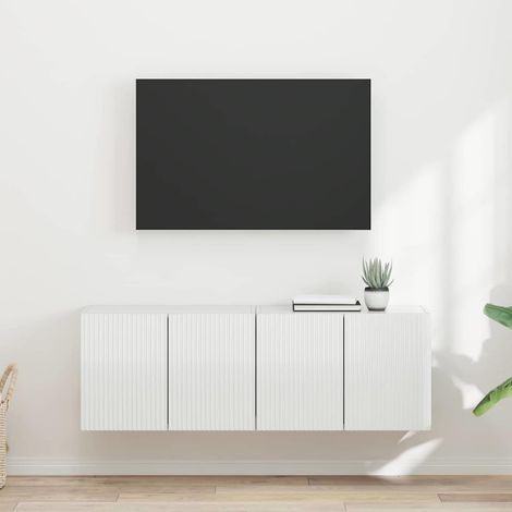 TV-Wandschrank 2 pcs Hochglanz Weiß 59,5 x 31 x 40 cm