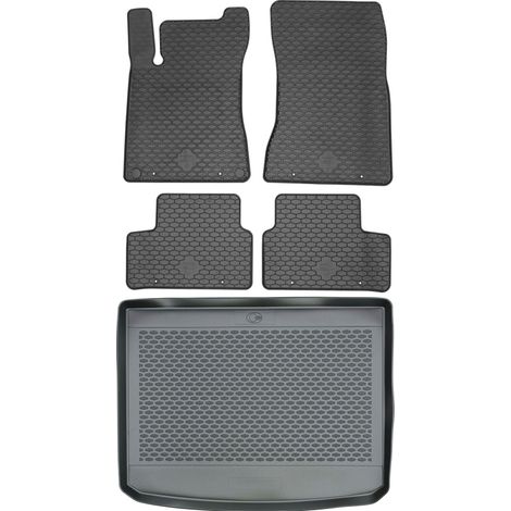 Juego de alfombrillas de goma para coche y maletero para Mercedes Clase A W177 Hatchback (a partir de 2018).