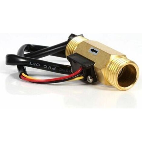 Capteur de Débit d'eau Débitmètre Fluidmètre Interrupteur de débit d'eau 60mm G1/2 in Fil de cuivre Liquide Compteur 1-25L/min (1/5)