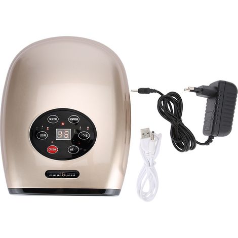 Masque doré EU - Appareil de massage électrique des mains, acupression des doigts, soulagement de la douleur, soin des mains, usage bureau maison. (1/5)