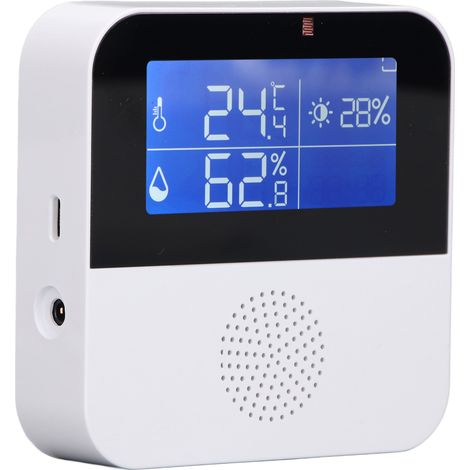 Thermomètre WiFi 5-en-1 avec hygromètre, écran numérique, capteur pour chambre froide/atelier, contrôle via application, batterie intégrée incluse (1/5)