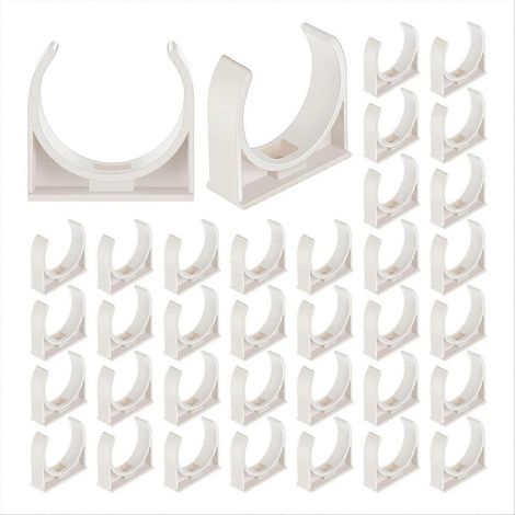 Lot de 50 colliers de serrage en PVC en forme de U de 5 cm (2 pouces) pour tuyaux d'eau, supports et fixations pour tubes PEX. (1/5)