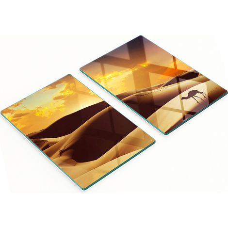 Tablas de cocina de vidrio templado con gráficos de camellos del Sahara, 2x40x52 cm. (1/5)