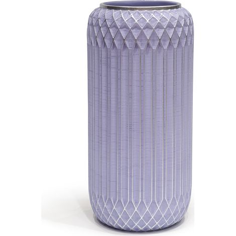 Vase à fleurs décoratif 28 cm, Grand Vase Moderne Lilas Bordure Argentée, Formes Uniques, Pour Décoration Maison Bureau, Décoration de Table, Durable, Étanche, Vases Décoration Fleurs Séchées (1/5)