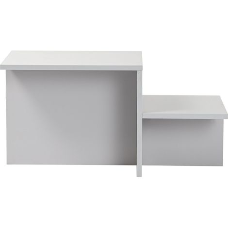 Calicosy – Table basse fixe grise 80x40 cm – Panneau de particules mélaminé 18mm – Design épuré pour salon contemporain – Livrée en kit (1/5)