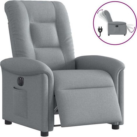 Fauteuil inclinable électrique en tissu gris clair (1/5)
