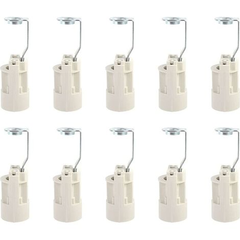 [NON UTILIZZATO] Convertitore per portalampada E14 con attacco regolabile, attacco E14, attacco a baionetta, portalampada a candela per lampadina a LED, 10 pezzi (bianco, 70 mm)