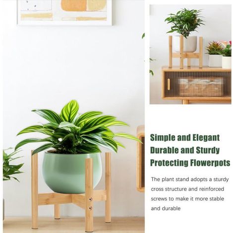 Support de plantes en bambou - OKZ® - Moderne et minimaliste - Dimensions 25x25 cm (1/5)