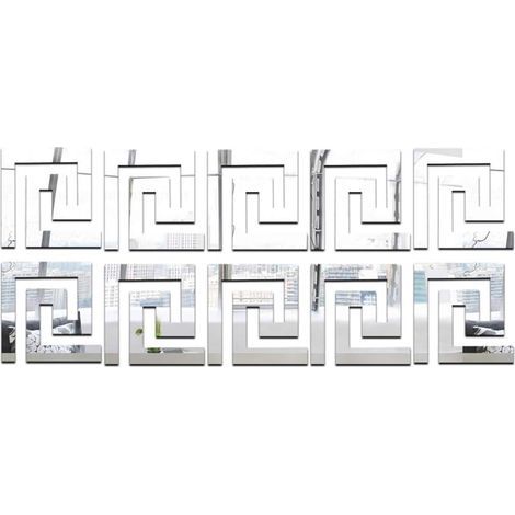 Stickers muraux miroir 3D, amovibles, auto-adhésifs, stickers pour carreaux acryliques (1/5)