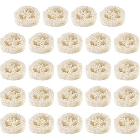 Naturel luffa éponge coussin de savon,Regerly 24 pièces luffa éponge porte-savon luffa porte-savon coussin de savon luffa éponge luffa pour douche bain cuisine plan de travail (1/5)