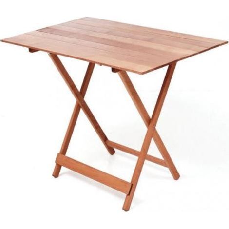 Tavolo richiudibile pieghevole piano strisce 60x100 noce casa cucina pic-nic
