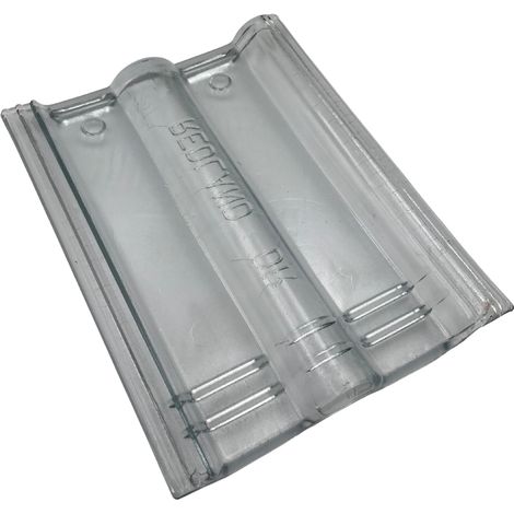 Einside – Tuile double romaine en verre transparent 41,5x33cm – Épaisseur 5,5cm – Poids 4,6kg – Pour toiture lumineuse et durable (1/5)