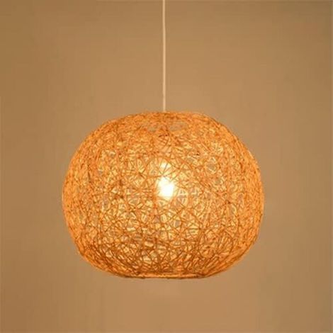 Natural Rattan Pendant Light, Hand-Woven Chandelier, Kitchen Island Hanging Lamp, Farmhouse Drop Lights, Cafe, Bookstore, Hallway Lighting (1/4)