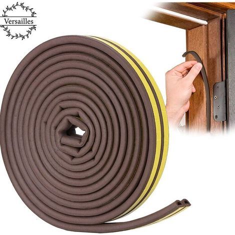 PVC door and window seal D Profile – Weatherproof sealant – Strong adhesion – Sound insulation – Length 6 meters – Brown (1/5)