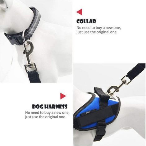 Ceinture De Sécurité Pour Chien - Nylon - Réglable 45 À 72 Cm - Mousqueton Pivotant - Boucles Métalliques - 1 Pièce (1/5)