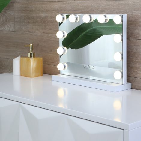 Kit 10 ampoules LED miroir lumineux 3 températures réglable, lampe de maquillage beauté avec câble USB, éclairage dimmable 3 couleurs. (1/5)