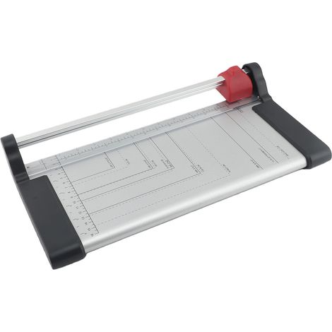 Taglierina rotativa manuale in acciaio inox con capacità di 10 fogli, formato A4, per cartoncino, foto, articoli per ufficio e scrapbooking. (1/4)