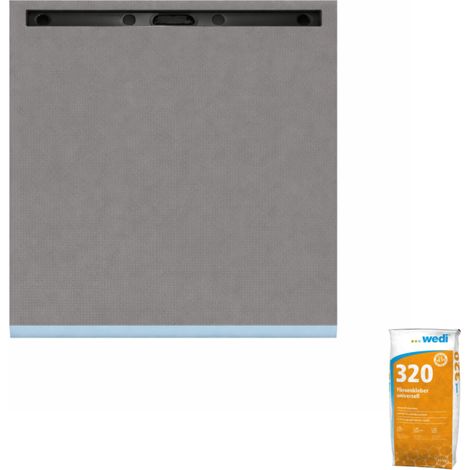 Wedi – Receveur de douche à carreler 120 x 120 cm – Écoulement linéaire – Pente préformée – 100% étanche – Pour chapes et planchers bois