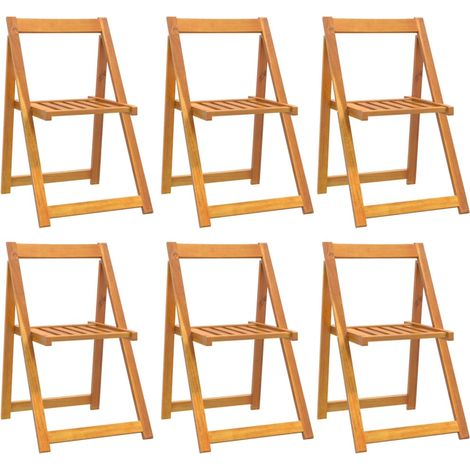 Maison Exclusive - Sedie da Giardino Pieghevoli 6 pz in Legno Massello di Acacia