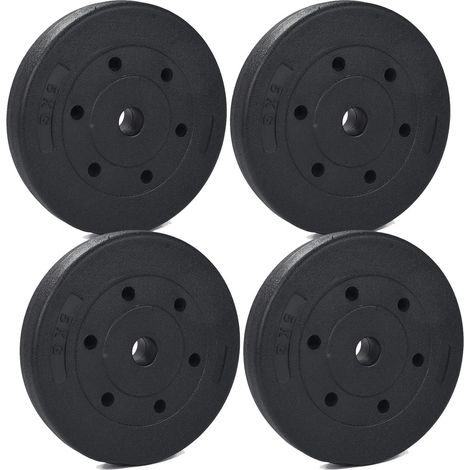 YORKING Gusseisen für Heim- & Studio-Krafttraining 1" Loch, Gewicht wählbar 5kg, 10kg oder 15kg, ideal für Bankdrücken, Kniebeugen, Kreuzheben, Hantelübungen (5kg4) (1/5)