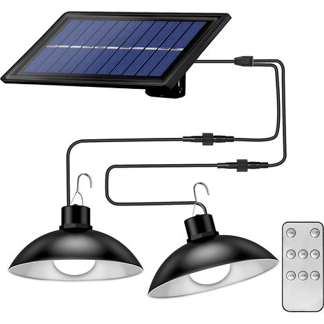 Lampes Suspendues Solaires Intérieur Extérieur, Télécommande IP65 Étanche Lampes Solaires de Cabanon (30 LED) avec Cordon de 9,84FT/3M, pour Cour, Jardin, Patio, Couloir (Blanc)