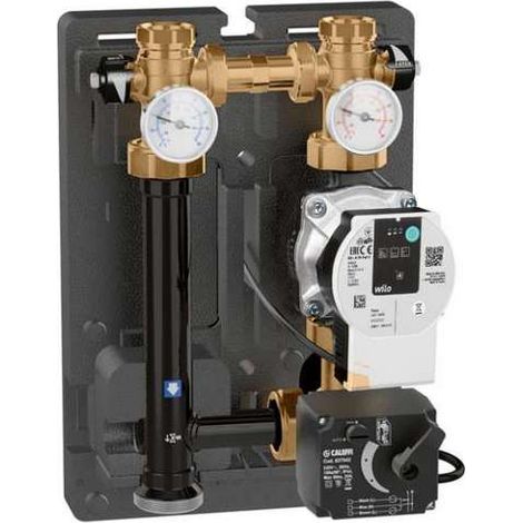 Gruppo di regolazione motorizzato (24V) per impianti di riscaldamento e condizionamento, DN 25. Caleffi 167654HE3  Nero