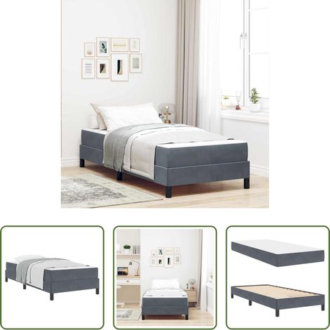Matratze - Boxspringbett mit Matratze Dunkelgrau 80 x 210 cm Stoff (1/5)
