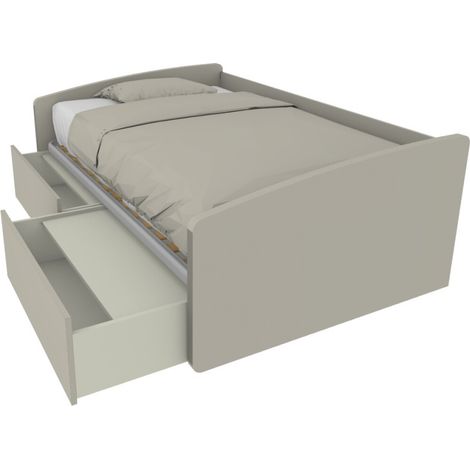 Divano letto singolo 120x190 con cassetti - Ideale per camerette - Ecru cappuccino (1/5)