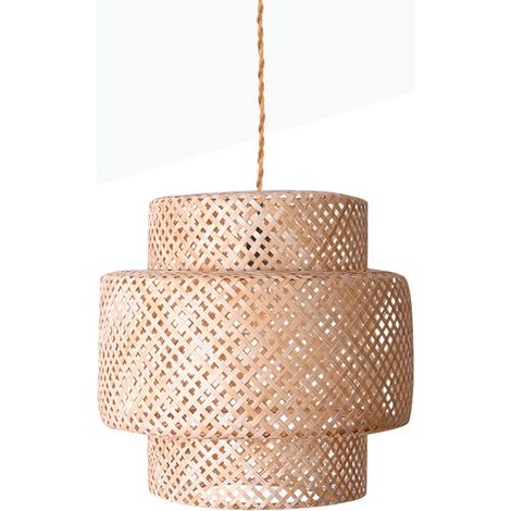 Barcelona Led – Suspension en osier Onna – Ø 400 mm – Hauteur réglable 1,3 m – Acceptant ampoule E27 jusqu'à 60W – Finitions artisanales (1/5)