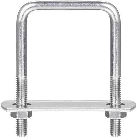 Carré U-Boulons, 3 Ensembles 44mm(1.73") Interne Largeur 65mm Longueur M6 304 Inox Acier U Pince boulon avec Écrous et Plates, pour Bateau Remorque (1/5)