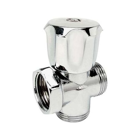 RUBINETTO A VITE 3 VIE X LAVATRICE 255 ITAP - OTTONE CROMATO 1/2MX3/4M- 2 pezzi