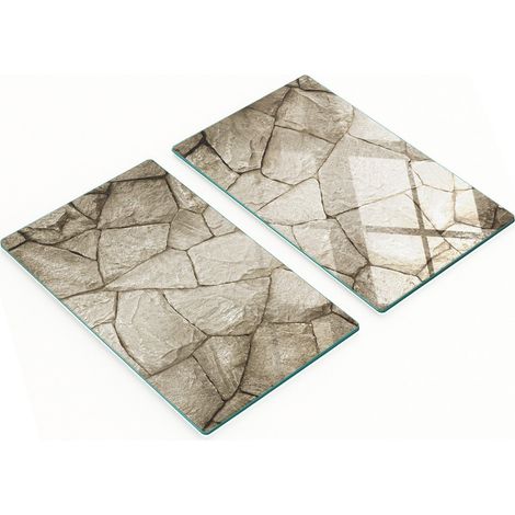 Taglieri decorativi in vetro effetto muro di pietra 2x30x52 cm (1/5)