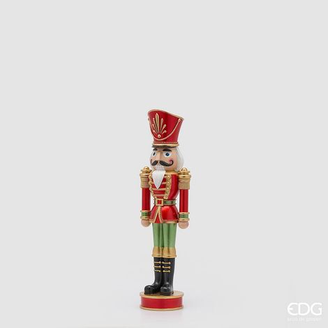 EDG Enzo De Gasperi Soldatino Schiaccianoci Natalizio H51 Ø13 cm Verde Rosso – Decorazione di Natale (1/3)