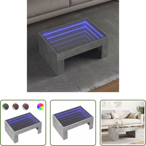 LED Beleuchtung - Couchtisch mit Infinity-LED Betongrau 70x50x30 cm (1/5)