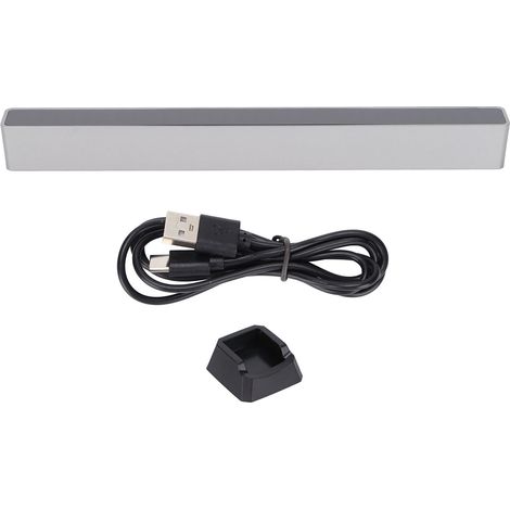 Lampe LED RGB avec Contrôle Vocal, Réduction de Bruit et Activation Audio via USB-C pour Fêtes - Gris (1/5)