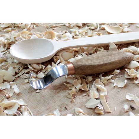 Outils sculpture bois droitier, crochet et couteau coudé pour bols, tasses, cuillères (1/4)
