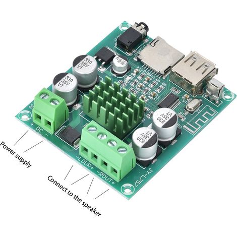 Le module amplificateur numérique Bluetooth 5.0 JY757 prend en charge les clés USB, les cartes TF, l'entrée AUX et une télécommande (en option). Carte d'amplification à deux canaux. Emballage en boîte (1/5)