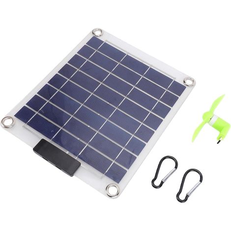 Chargeur de Panneau Solaire Monocristallin 30W Double Banque d'énergie Solaire Portative de Charge Rapide de USB C pour le Camping Randonnée en Plein Air Transparent (1/5)