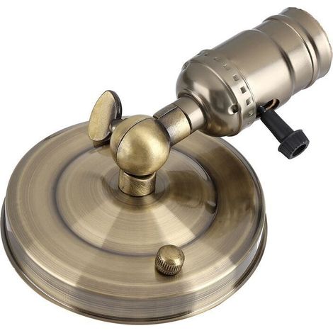 Support de lumière vintage E27, applique murale avec interrupteur pour usage domestique et décoration, 220V, Bronze (1/5)
