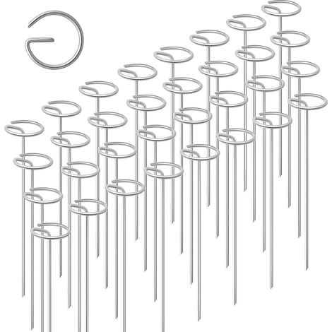 Lot de 100 sardines anti-mauvaises herbes - 15 cm - En acier galvanisé - Ancrage au sol robuste avec tête ronde pour film anti-mauvaises herbes, filets de jardin, tissu de sol et fixation extérieure (1/5)
