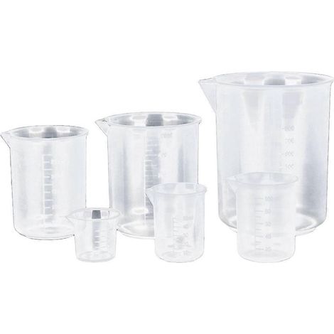 Stück Flüssigkeitsmessbecher, Becherglas, Messbecher, transparente Messskala-14.6x11.6x11.6cm-White (1/2)
