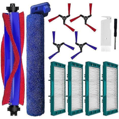 Le pack d'accessoires de rechange pour aspirateur Spot+Scrub AI, composé de 12 pièces, comprend une brosse principale, une brosse latérale, une brosse rotative, un filtre HEPA et une cartouche filtran (1/5)