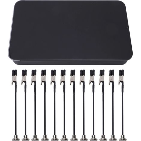 Support magnétique pour station de soudage avec 12 pinces flexibles, boîtier en acier, outil auxiliaire de soudage, support pour peinture de modèles réduits et circuits imprimés (noir).