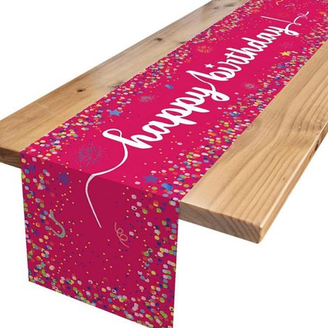 Tischläufer Geburtstag Konfetti Bunt 180x35cm für Kinder & Erwachsene