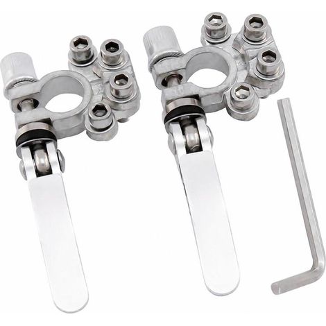 Connecteurs de bornes de batterie de voiture à dégagement rapide, pinces de bornes de câble de batterie avec clé hexagonale (1/5)